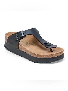 Papillio by Birkenstock Women's Gizeh Flex Platform Regular - Black Birko-Flor
